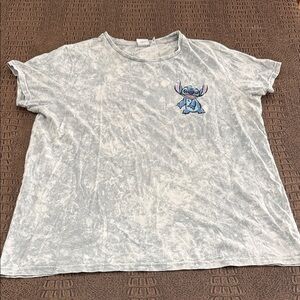 Disney Stitch Graphic T-Shirt Blue Tie Dye Short Sleeve Medium